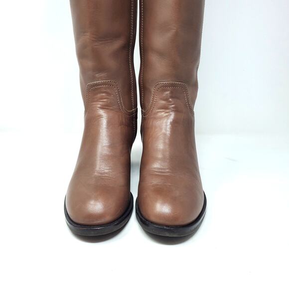 Tory Burch Fulton 55MM Heeled Boot Silky Leather Topo Brown 31148386 Size 7.5 - Picture 11 of 12